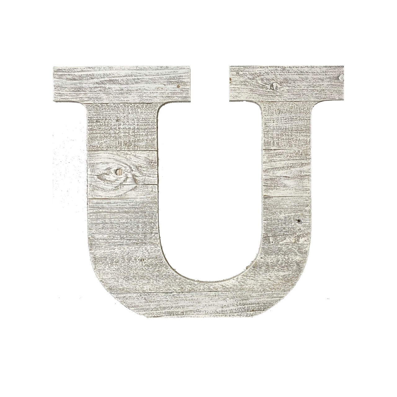 Rustic Farmhouse Large 16" White Decorative Monogram Wood Letter